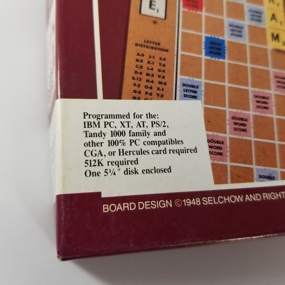 Scrabble PC Computer Game 5 1/4" Floppy Disk Word Spelling Crossword Family - Picture 8 of 12